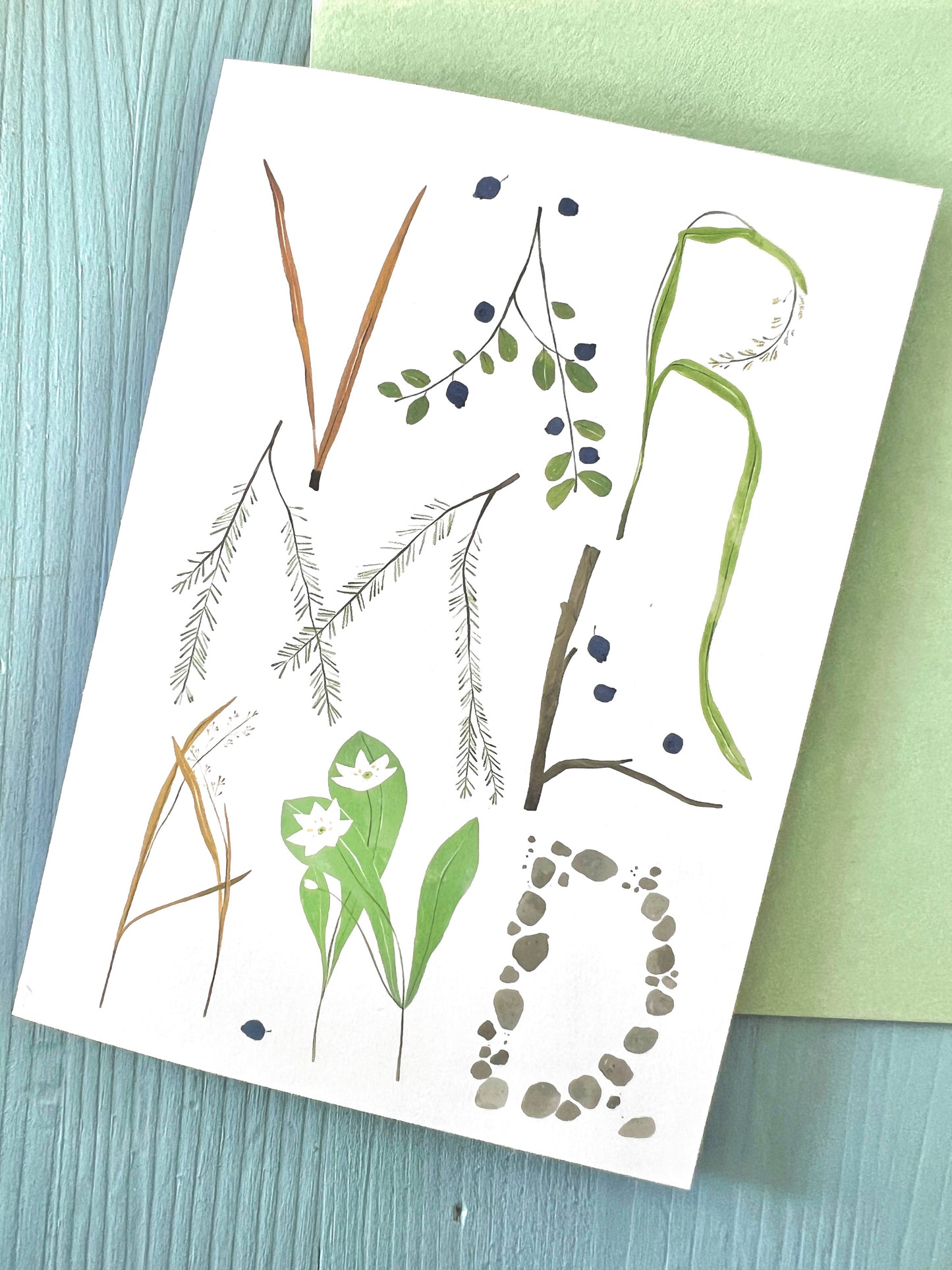 "Värmland, letters" card