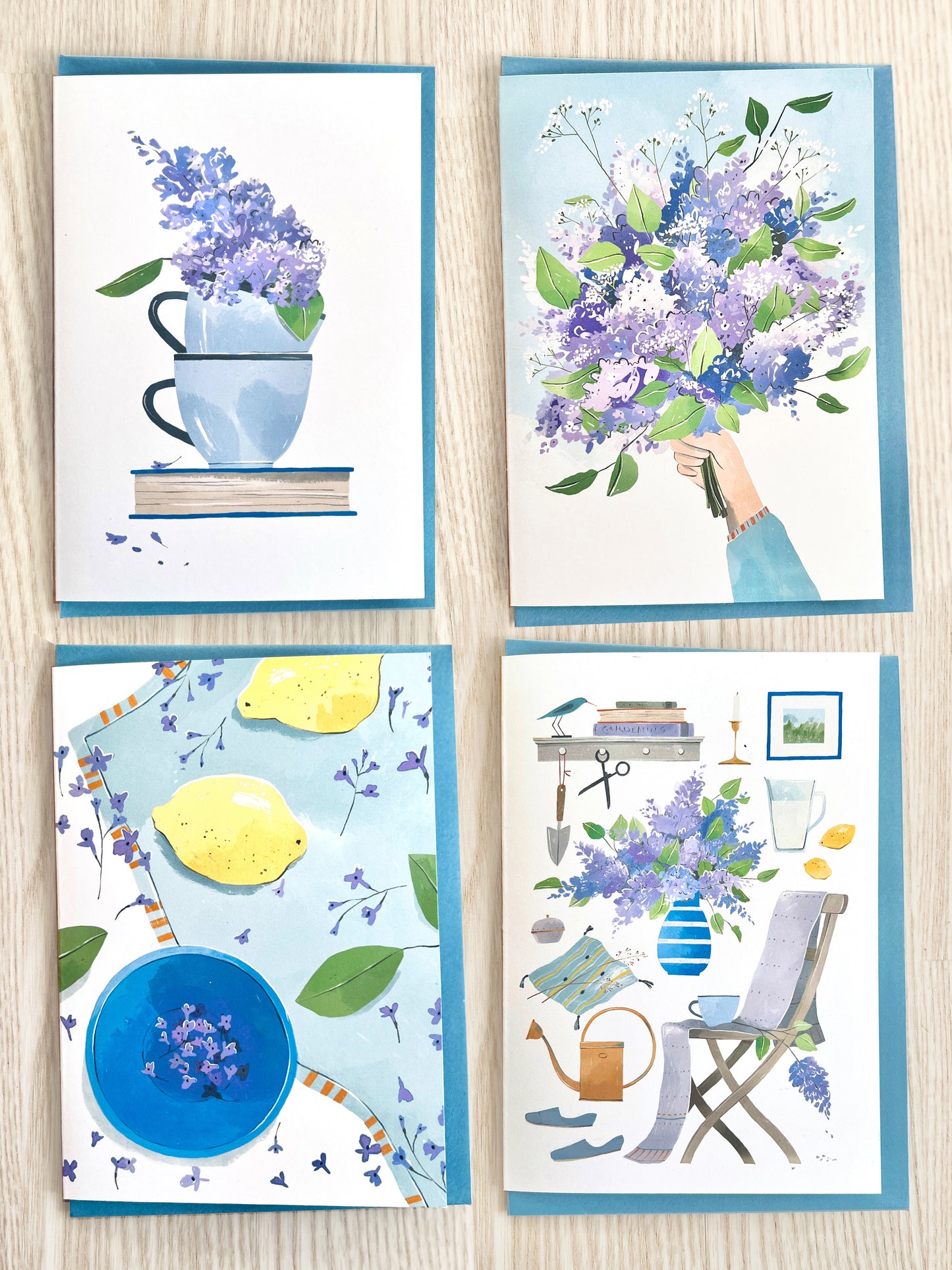 "Morning Lilacs" card set